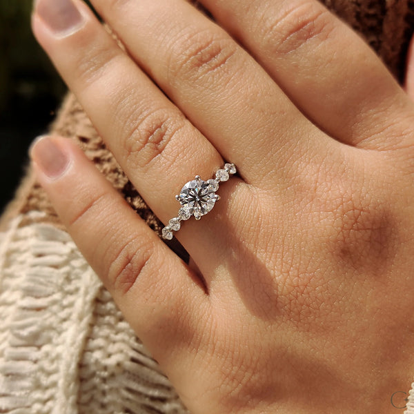 1.0 CT Round Bubble Pave Style Lab Grown Diamond Engagement Ring - 0004 b79e5182 5c67 4d72 a11b b5bb8a4c63fc