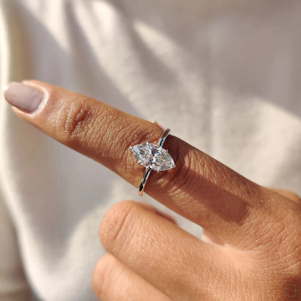 1.50 CT Marquise Hidden Halo Style Lab Grown Diamond Engagement Ring - 006 75afc176 7438 4808 b665 f56b7e591b33