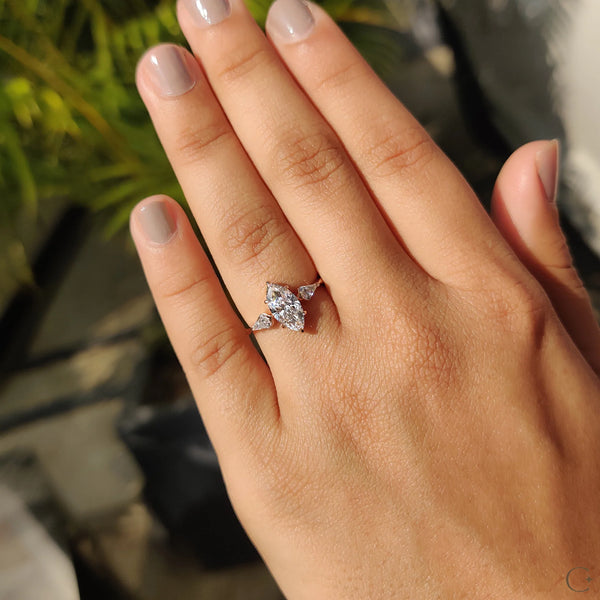 1.0 CTW Marquise Three Stone Style Lab Grown Diamond Engagement Ring - 007 e8691a3d 512e 45af 9d03 ca6c962e9896