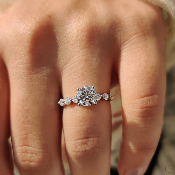1.0 CT Round Bubble Pave Style Lab Grown Diamond Engagement Ring - 008 fc780a58 f181 46b8 a721 7c006c32de4a