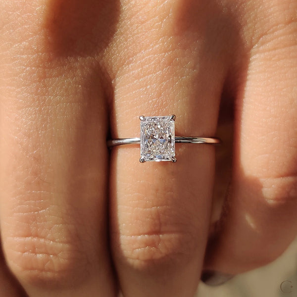 1.0 CT Radiant Solitaire Style Lab Grown Diamond Engagement Ring - 010 3e486aa4 7a43 4718 a5a2 1c57f2d2884e