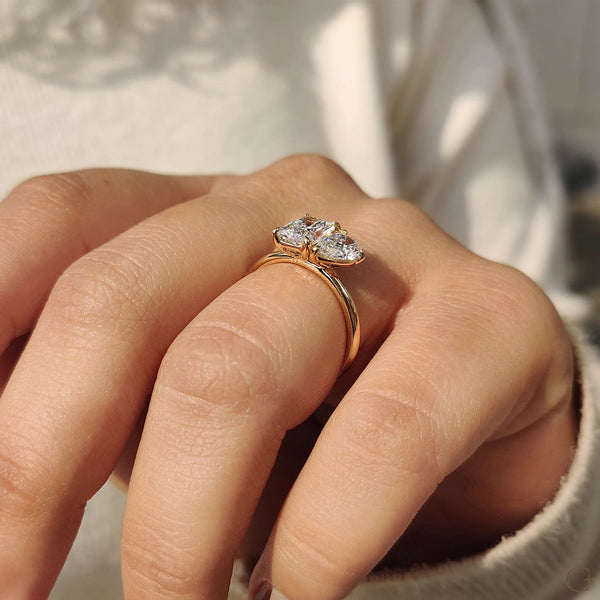 1.57 CT Pear And Radiant Two Stone Style Lab Grown Diamond Engagement Ring - 010 a14bfa67 10b7 4027 a005 fbe420b458cb