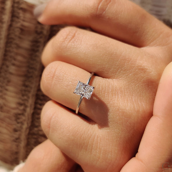 1.0 CT Radiant Solitaire Style Lab Grown Diamond Engagement Ring - 011 7f64ff82 25e6 4502 a1cf c17955dcf008