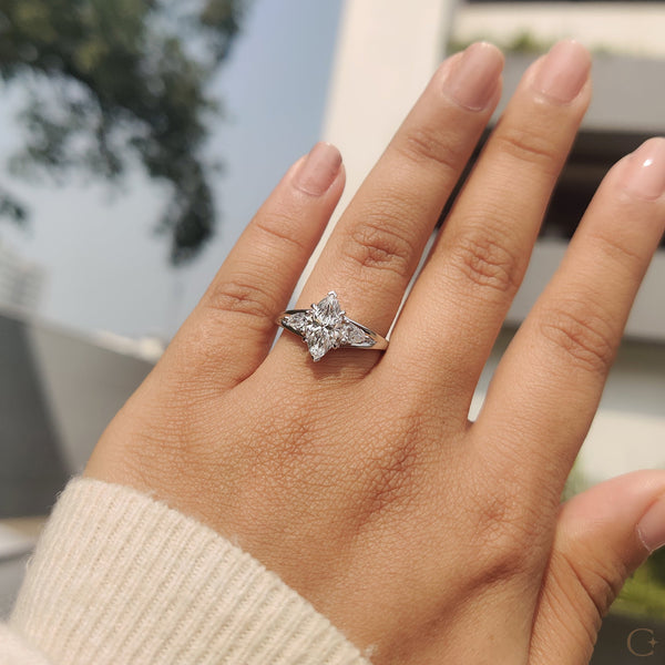 1.0 CT Marquise Three Stone Style Lab Grown Diamond Engagement Ring - 011 9571d12f a2e2 438d a604 c0974c90e007