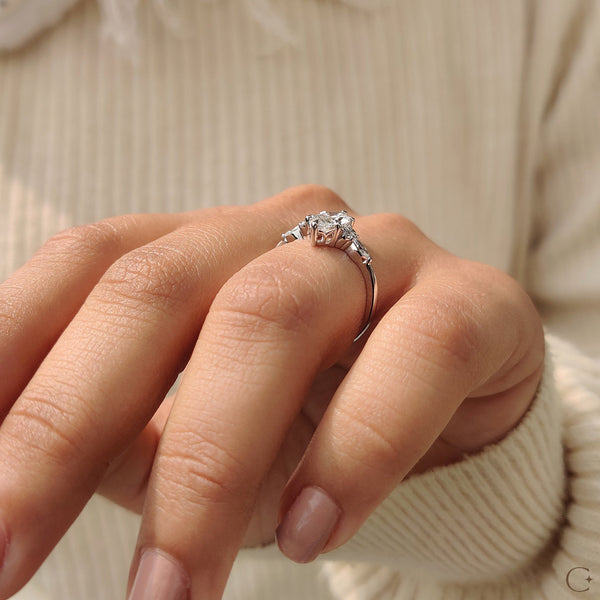 1.0 CT Marquise Cluster Style Lab Grown Diamond Engagement Ring - 01 499b8017 5757 4d7c a353 680770ebfd87