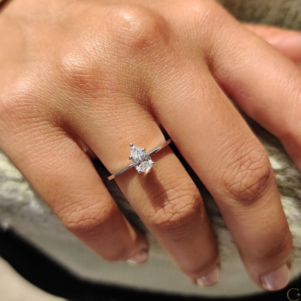 0.50 CT Pear Solitaire Style Lab Grown Diamond Engagement Ring - 01 9eb3cd1c fd75 4341 93d7 1feff869f104
