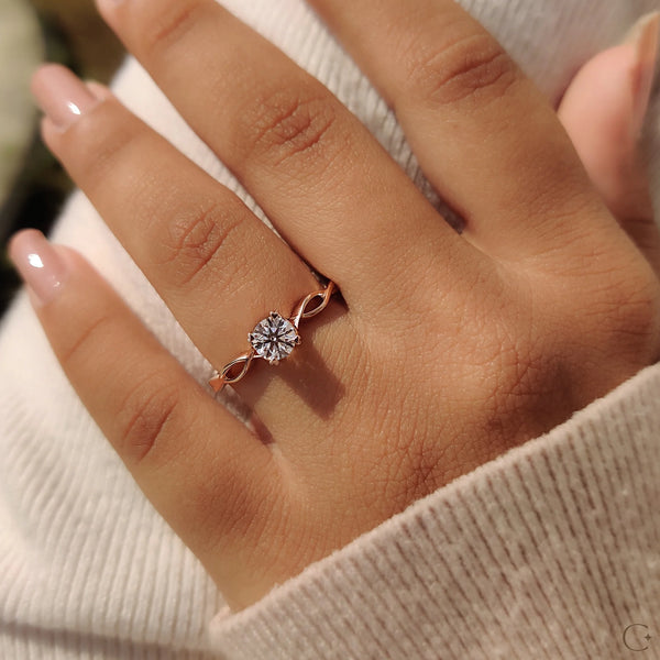 0.50 CT Round Twisted Style Lab Grown Diamond Engagement Ring - 01 d52caec4 27db 48da 864f fd93e4f7b9b1
