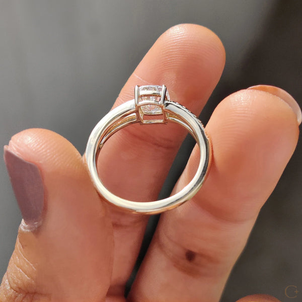 1.0 CT Cushion Split Pave Style Lab Grown Diamond Engagement Ring - 01copy 5c489996 9aae 4511 afea 9ba5e5061496