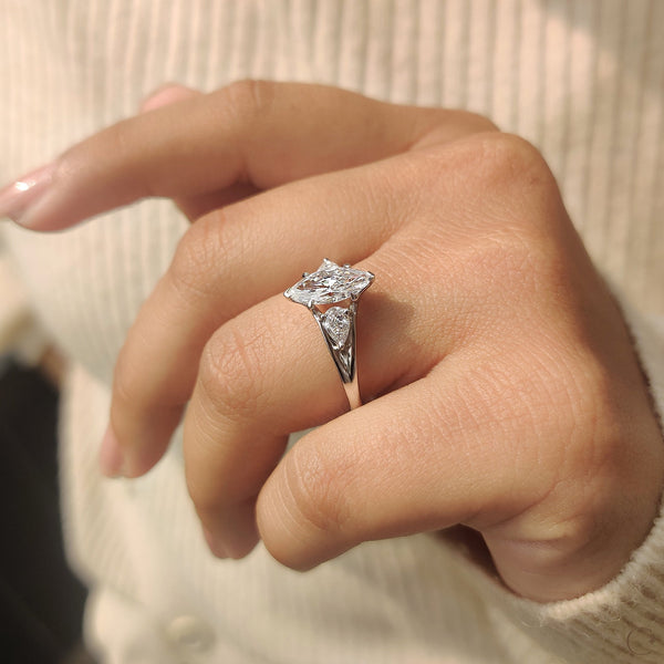1.0 CT Marquise Three Stone Style Lab Grown Diamond Engagement Ring - 02 49816608 0812 4dde 8acc ab3cb3ecf1cc