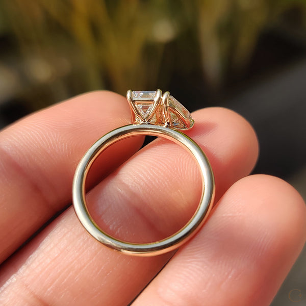 1.01 CT Emerald And Pear Two Stone Style Lab Grown Diamond Engagement Ring - 02 607c51f2 f929 45ff a813 a0b0cb8312ea
