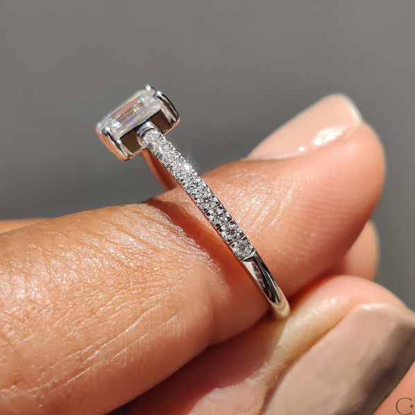 0.50 CT Emerald Pave Style Lab Grown Diamond Engagement Ring - 02 bb980116 ec2c 4900 b6b7 e4b39dcd5a10