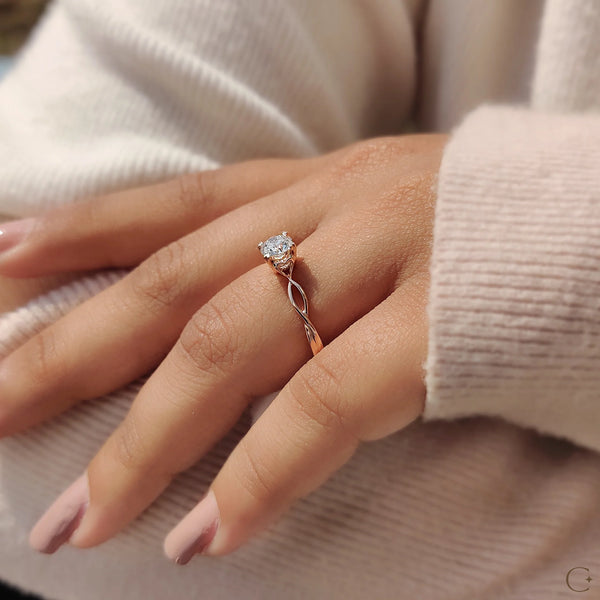 0.50 CT Round Twisted Style Lab Grown Diamond Engagement Ring - 03 0dbd6ad4 c596 4daa 94fd 8837d7b4a9c7