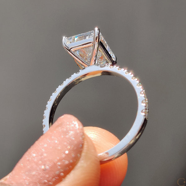 3.0 CT Radiant Pave Style Lab Grown Diamond Engagement Ring - 03 fd365f84 3ee4 47bc 8b0f ddf0801021d4