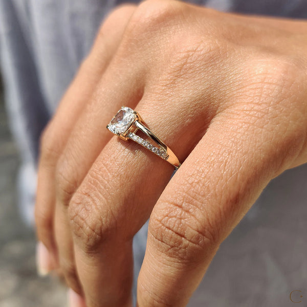 1.0 CT Cushion Split Pave Style Lab Grown Diamond Engagement Ring - 03copy 66fec9f7 d101 4ed1 b357 52ce1438cdfd