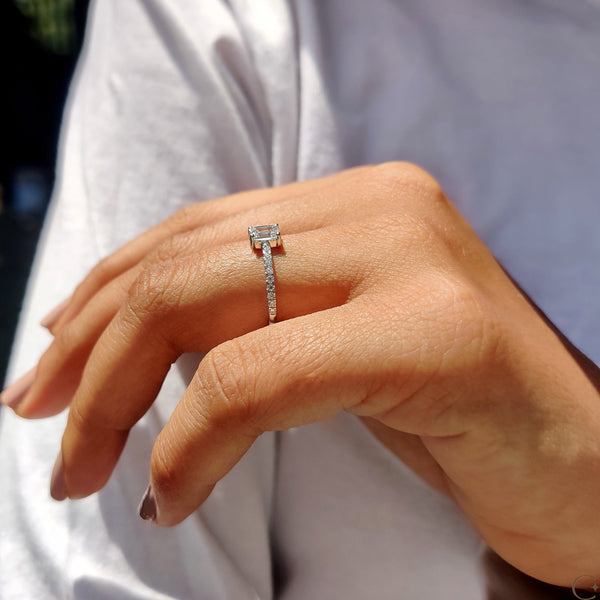 0.50 CT Emerald Pave Style Lab Grown Diamond Engagement Ring - 05 23a330d6 9cfc 422b 968b 70248c96807c
