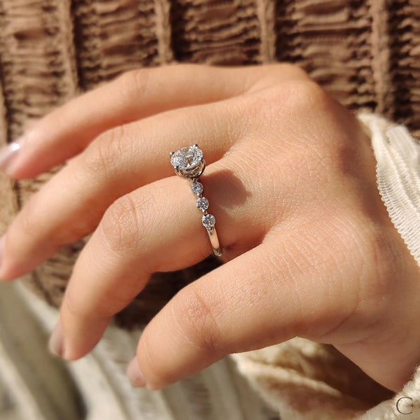 1.0 CT Round Bubble Pave Style Lab Grown Diamond Engagement Ring - 06 88a3517c 39bb 48f8 bdb0 1c567ce2f0d8