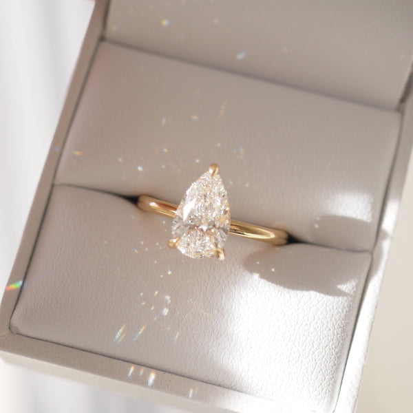 Solitaire-Pear Lab Grown Diamond Engagement Ring - Solitaire-Oval Lab Grown Diamond Engagement Ring