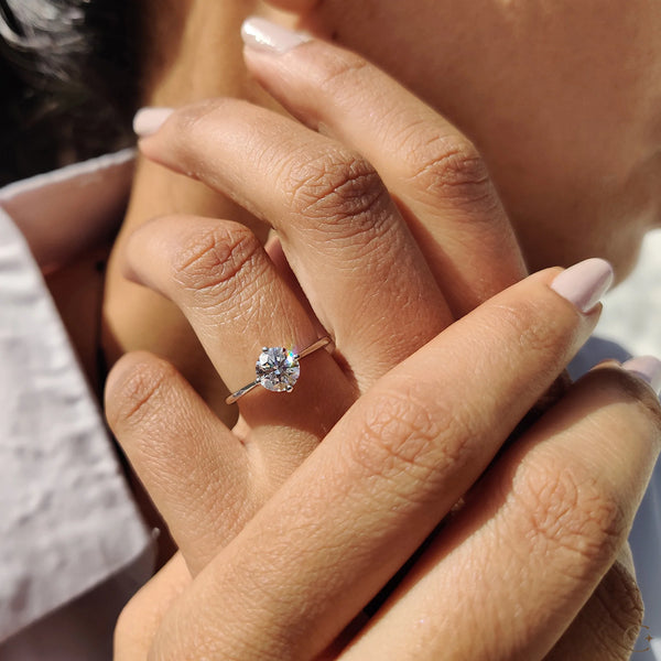 1.0 CT Round Solitaire Style Lab Grown Diamond Engagement Ring - 08 7f60b86f 31bd 4ca6 a909 35959b0b657a