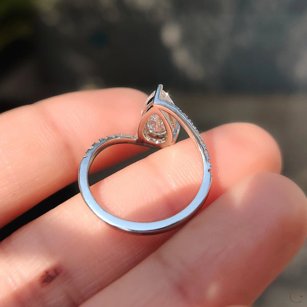 1.0 CT Pear Bypass & Pave Style Lab Grown Diamond Engagement Ring - 08 fa8b2b86 e2e3 4e87 b45d 3f239e797865