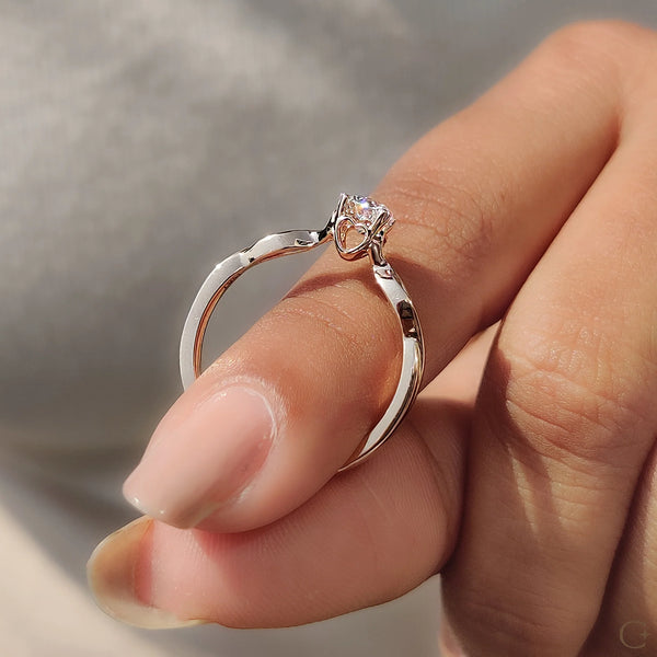 0.50 CT Round Twisted Style Lab Grown Diamond Engagement Ring - 09 35293754 e1e7 4495 80ba 1f1dd07e4262