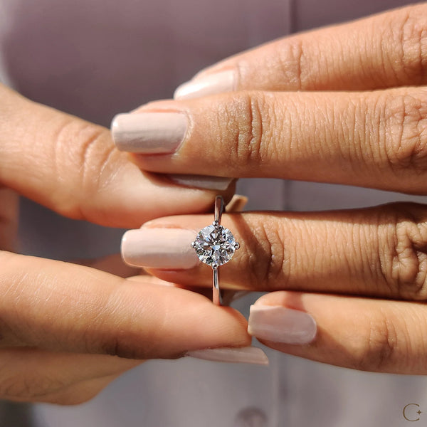 1.0 CT Round Solitaire Style Lab Grown Diamond Engagement Ring - 09 3e172168 959f 4b5f 96f5 d21da7fc9da7