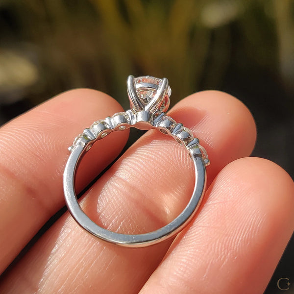 1.0 CT Round Bubble Pave Style Lab Grown Diamond Engagement Ring - 09 4a535125 851e 4614 ba9b e35ff01f81ec