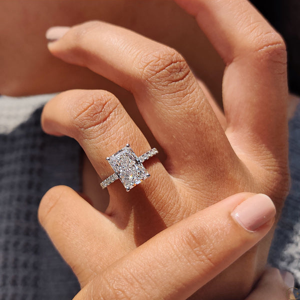 3.0 CT Radiant Pave Style Lab Grown Diamond Engagement Ring - 09 4c85120d b7e6 4315 bafa 7d48f3709606