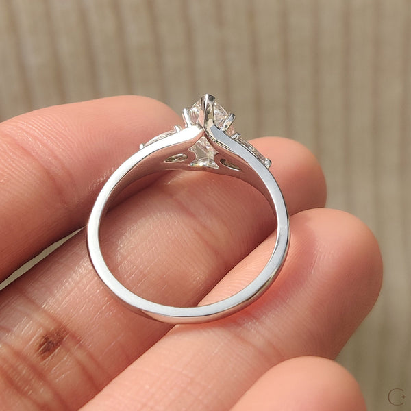 1.0 CT Marquise Three Stone Style Lab Grown Diamond Engagement Ring - 09 89d56e28 3147 4cd1 bcae cb46f83363f7