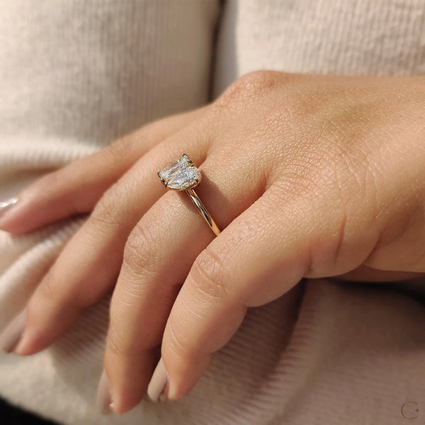 1.57 CT Pear And Radiant Two Stone Style Lab Grown Diamond Engagement Ring - 09 d5e564cf 3b07 47d2 8fff c7230a50351f