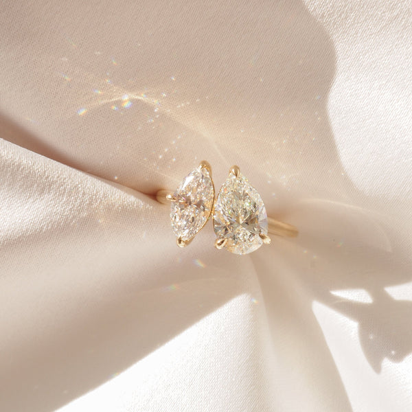 Toi Et Moi-Pear & Marquise Lab Grown Diamond Engagement Ring - Solitaire-Oval Lab Grown Diamond Engagement Ring