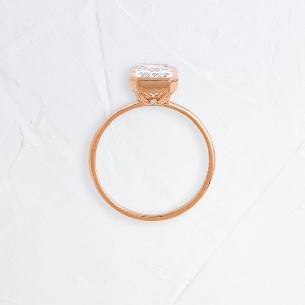Solitaire Bezel with Hidden Stone-Radiant Lab Grown Diamond Engagement Ring - Solitaire-Oval Lab Grown Diamond Engagement Ring