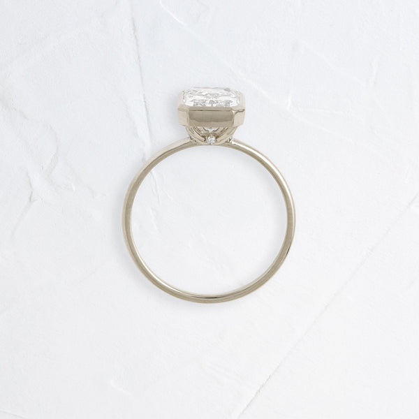 Solitaire Bezel with Hidden Stone-Radiant Lab Grown Diamond Engagement Ring - Solitaire-Oval Lab Grown Diamond Engagement Ring