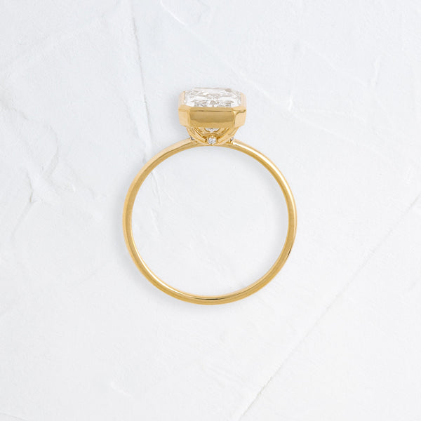 Solitaire Bezel with Hidden Stone-Radiant Lab Grown Diamond Engagement Ring - Solitaire-Oval Lab Grown Diamond Engagement Ring