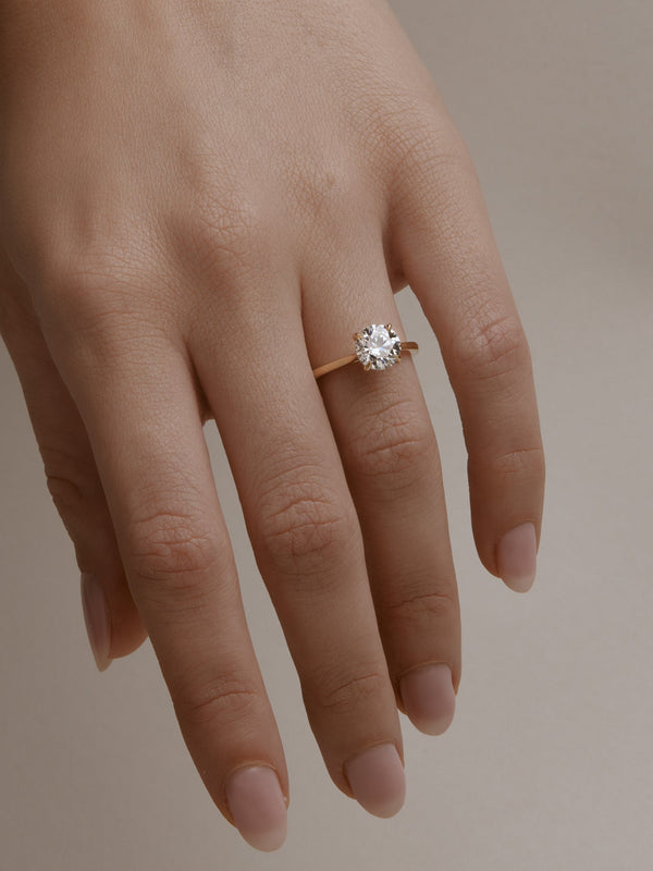 Solitaire & Cathedral-Round Lab Grown Diamond Engagement Ring - Solitaire-Oval Lab Grown Diamond Engagement Ring