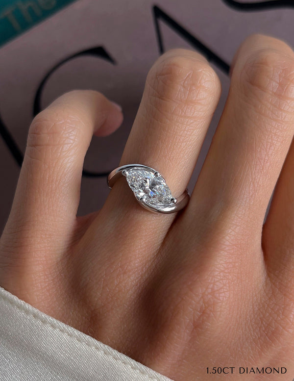 Solitaire Rapture-Marquise Lab Grown Diamond Engagement Ring - Solitaire-Oval Lab Grown Diamond Engagement Ring