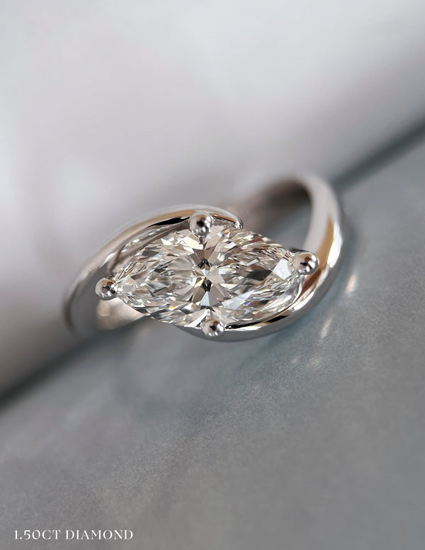 Solitaire Rapture-Marquise Lab Grown Diamond Engagement Ring - Solitaire-Oval Lab Grown Diamond Engagement Ring
