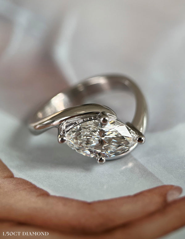 Solitaire Rapture-Marquise Lab Grown Diamond Engagement Ring - Solitaire-Oval Lab Grown Diamond Engagement Ring