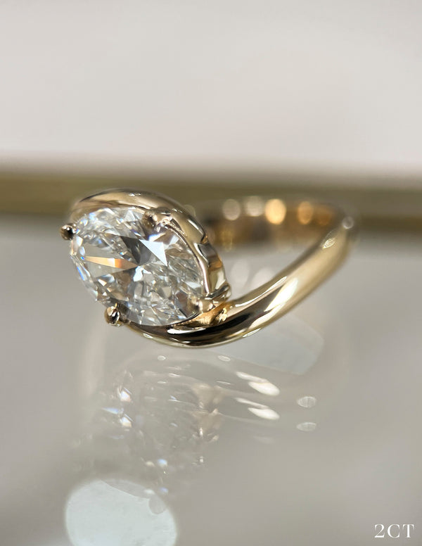 East West Solitaire Rapture-Oval Lab Grown Diamond Engagement Ring - Solitaire-Oval Lab Grown Diamond Engagement Ring