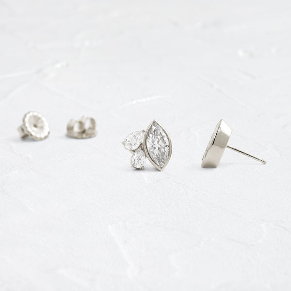 Three Stone- 2.0CT Marquise & Pear Lab Grown Diamond Stud Earrings - Solitaire- 1.0CT Oval Lab Grown Diamond Earrings