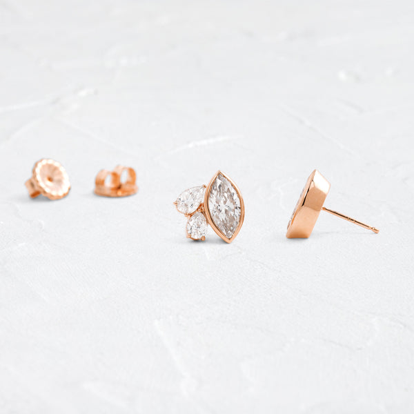 Three Stone- 2.0CT Marquise & Pear Lab Grown Diamond Stud Earrings - Solitaire- 1.0CT Oval Lab Grown Diamond Earrings