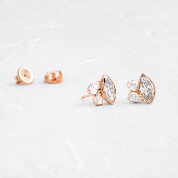 Three Stone- 2.0CT Marquise & Pear Lab Grown Diamond Stud Earrings - Solitaire- 1.0CT Oval Lab Grown Diamond Earrings