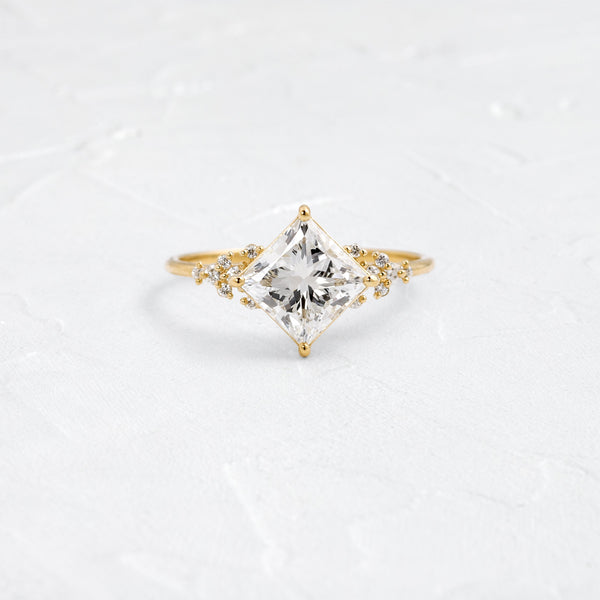 Cluster & Compass Style-Princess Lab Grown Diamond Engagement Ring - Solitaire-Oval Lab Grown Diamond Engagement Ring