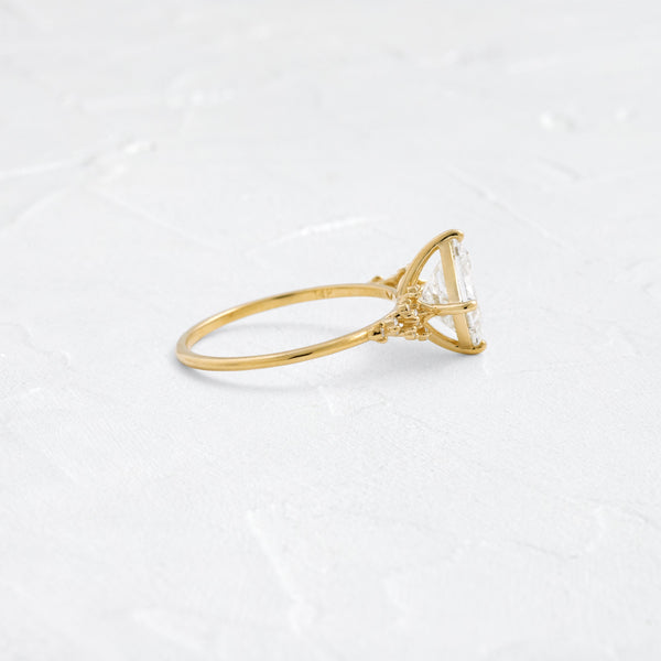 Cluster & Compass Style-Princess Lab Grown Diamond Engagement Ring - Solitaire-Oval Lab Grown Diamond Engagement Ring