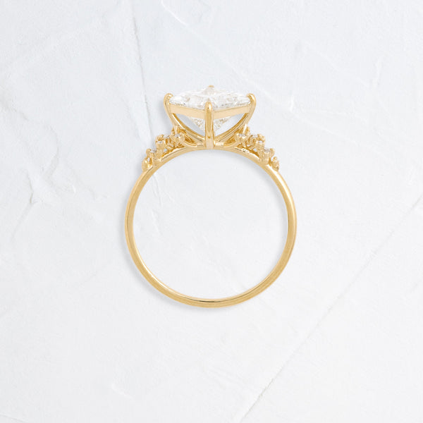 Cluster & Compass Style-Princess Lab Grown Diamond Engagement Ring - Solitaire-Oval Lab Grown Diamond Engagement Ring