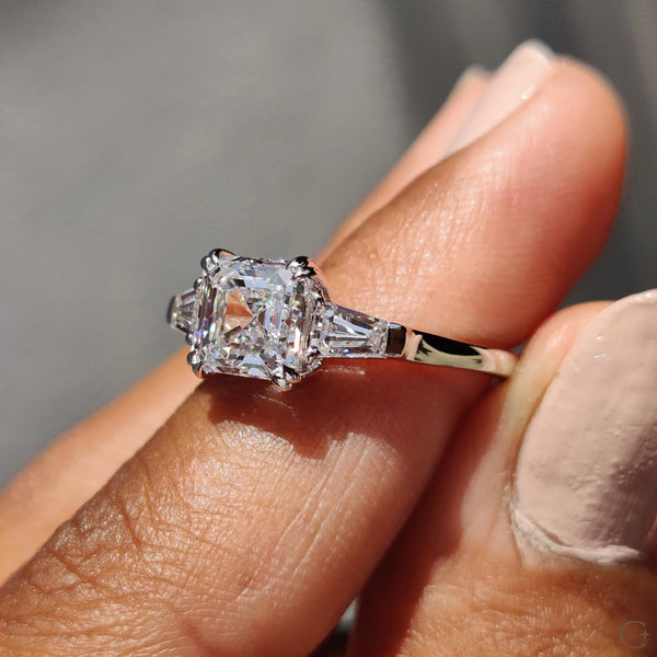 1.50 CT Asscher Three Stone Style Lab Grown Diamond Engagement Ring - 10copy 868ce2f3 00b0 41ca befe ec813a614825
