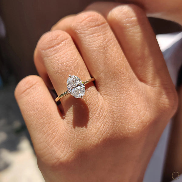 1.50 CT Oval Solitaire & Compass Prong Style Lab Grown Diamond Engagement Ring - 10copy e1973210 d45d 4b89 b077 87394e75b878