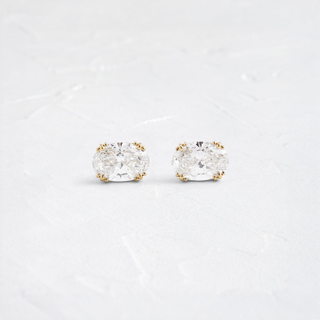 Solitaire- 1.0CT Oval Lab Grown Diamond Earrings