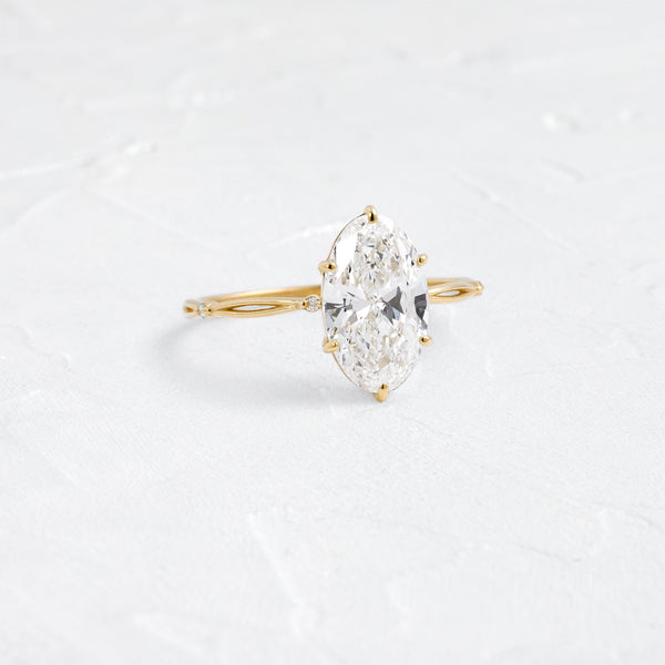 Criss Cross Dainty Pave-Oval Lab Grown Diamond Engagement Ring - Solitaire-Oval Lab Grown Diamond Engagement Ring