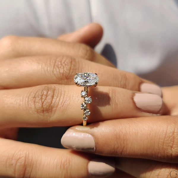 1.50 CT Oval Cluster Style Lab Grown Diamond Engagement Ring - 12copy 1839f30c 4773 43a6 82da 5a8c4ce38d8c