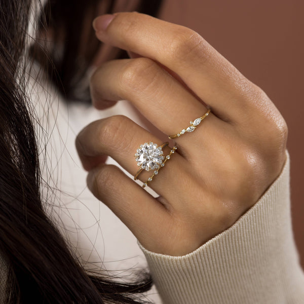 Halo-Round Lab Grown Diamond Engagement Ring - Solitaire-Oval Lab Grown Diamond Engagement Ring